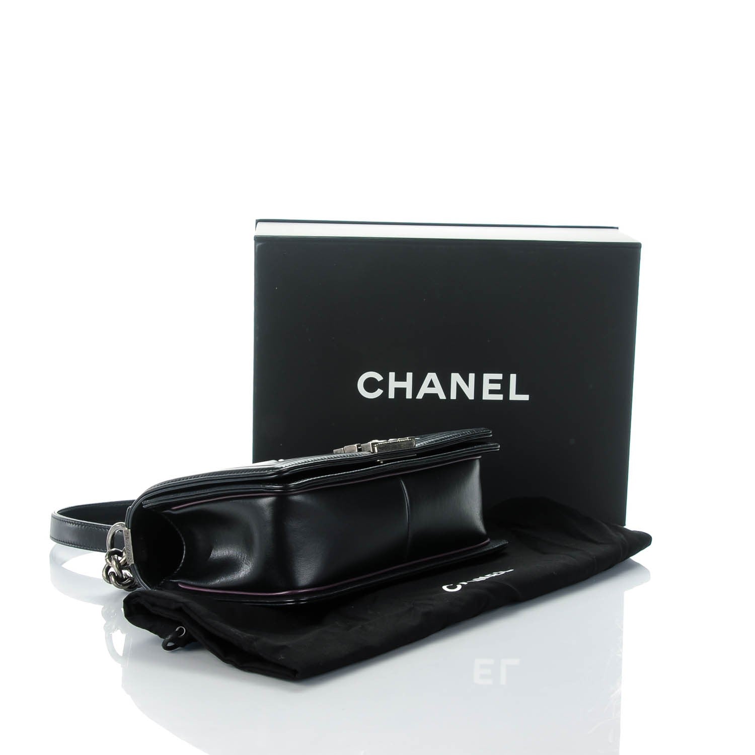 Chanel Calfskin Embossed Medium Paris Salzburg Boy Flap Black 4 of 8