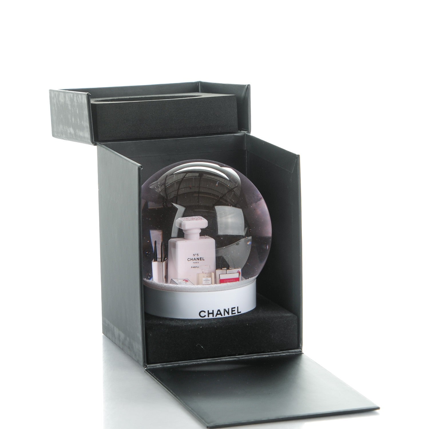 Chanel Glass N°5 Perfume Bottle Snow Globe Pink 6 of 6