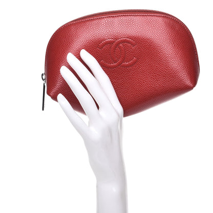 Chanel Caviar Timeless CC Cosmetic Pouch Red 2 of 9
