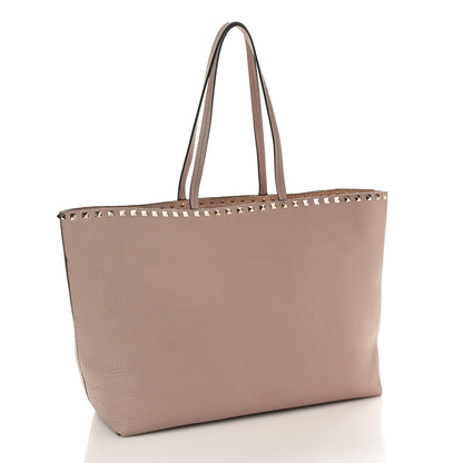 Valentino Garavani Grained Calfskin Rockstud Shoulder Tote Poudre 3 of 9