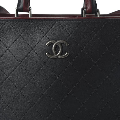 Chanel Bullskin Stitched Bi-Color Large Shopping Tote Black 10 of 11