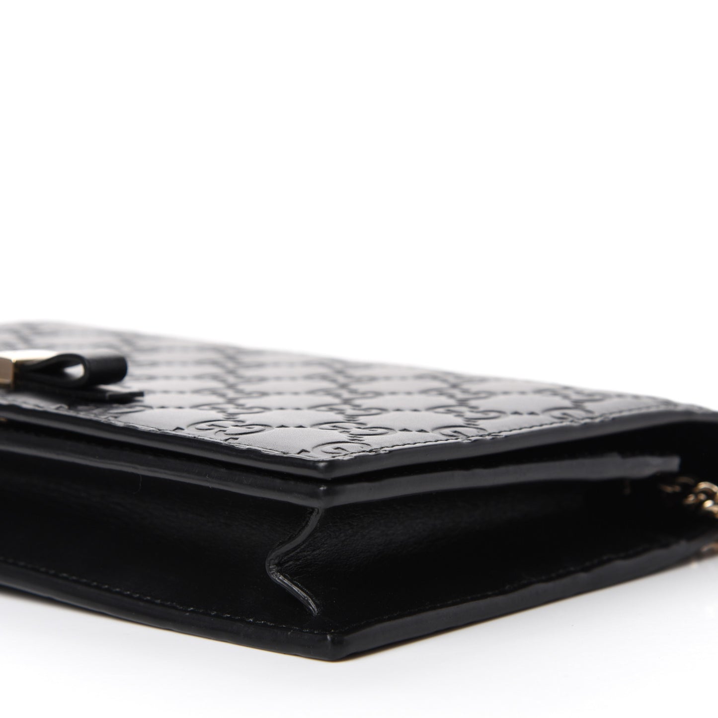 Guccissima Signature Bowy Chain Wallet Black