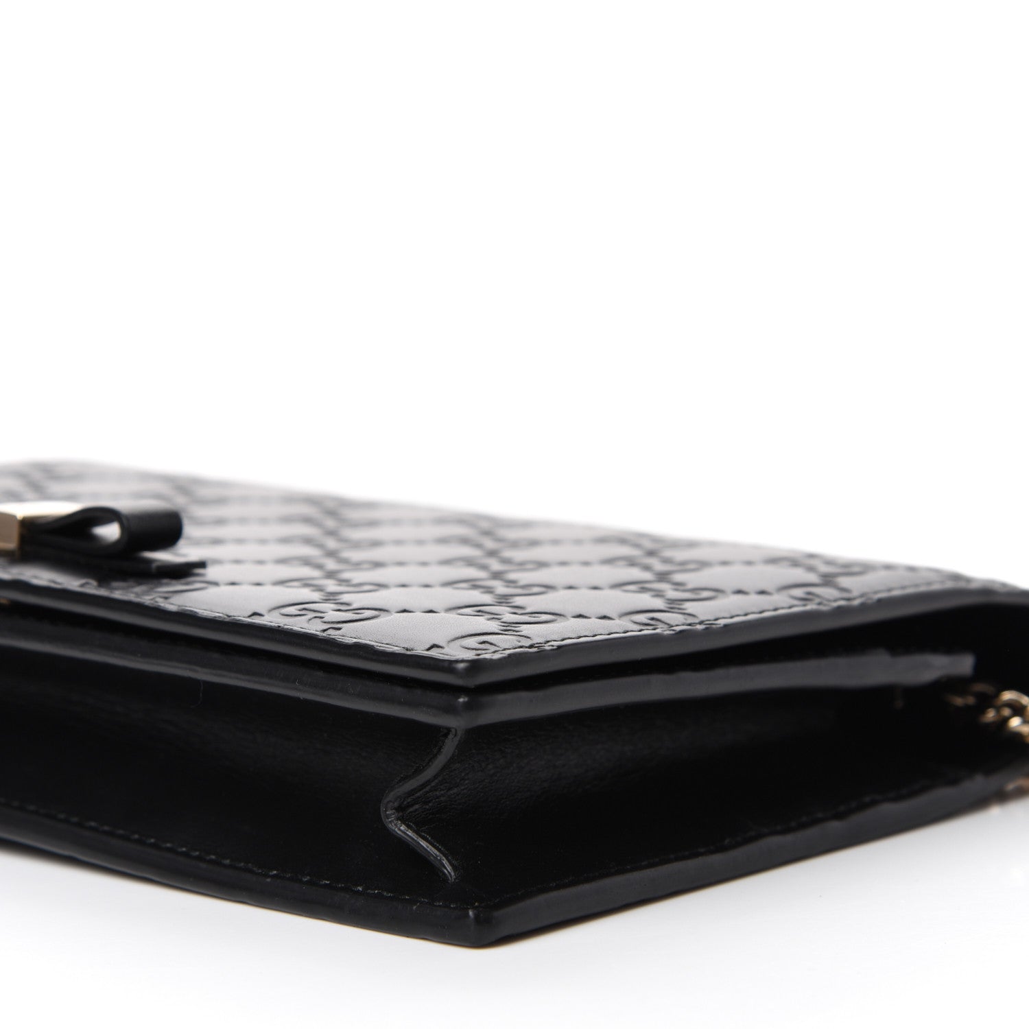 Gucci Guccissima Signature Bowy Chain Wallet Black 7 of 10