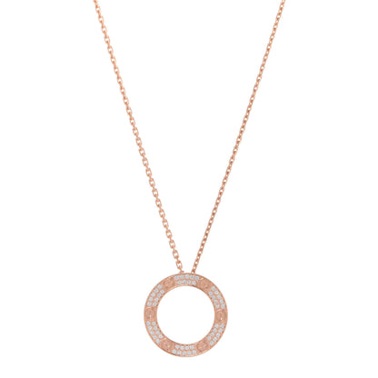Cartier 18K Pink Gold Diamond LOVE Paved Necklace 1 of 7