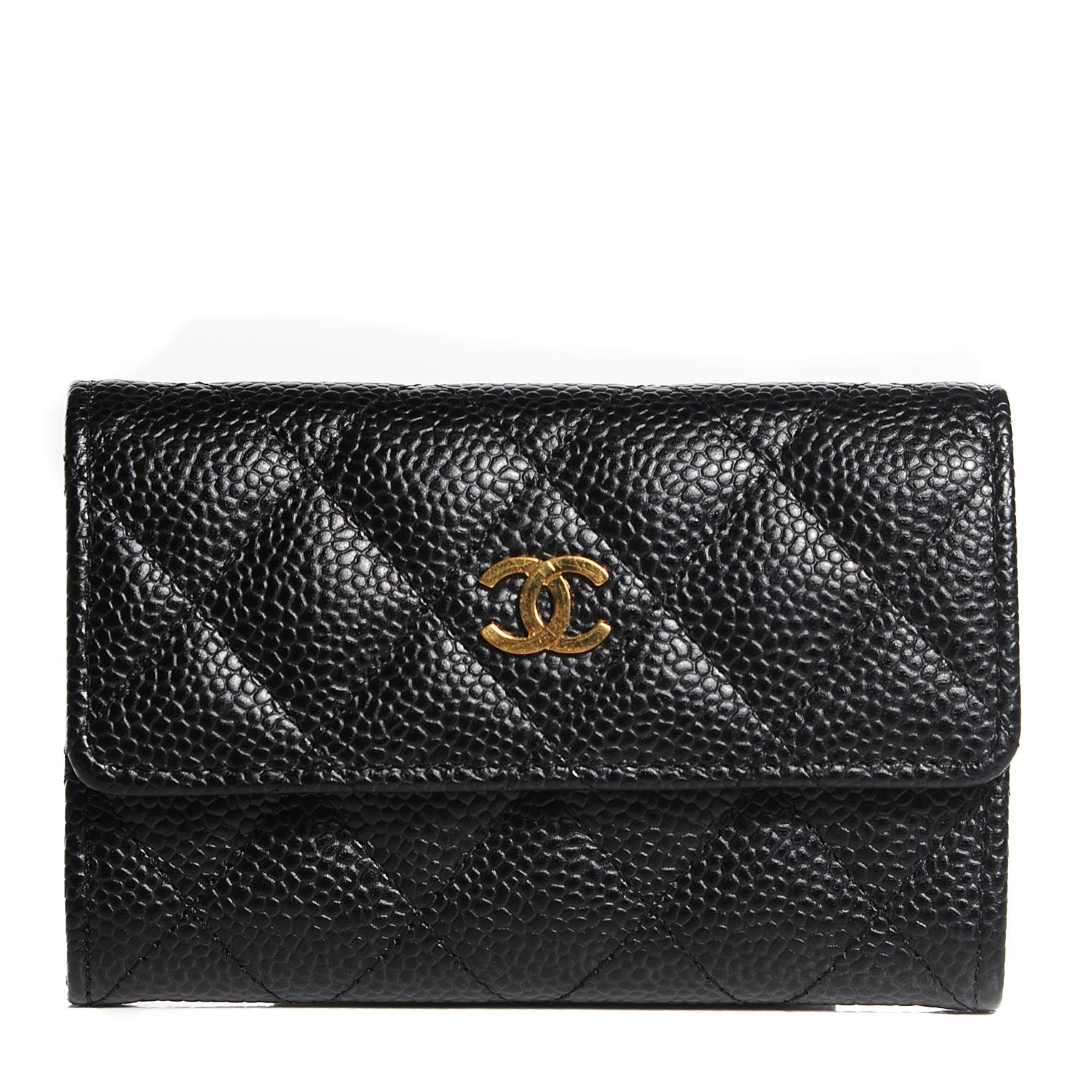 Chanel Caviar Quilted Flap Card Holder Black 1 of 9