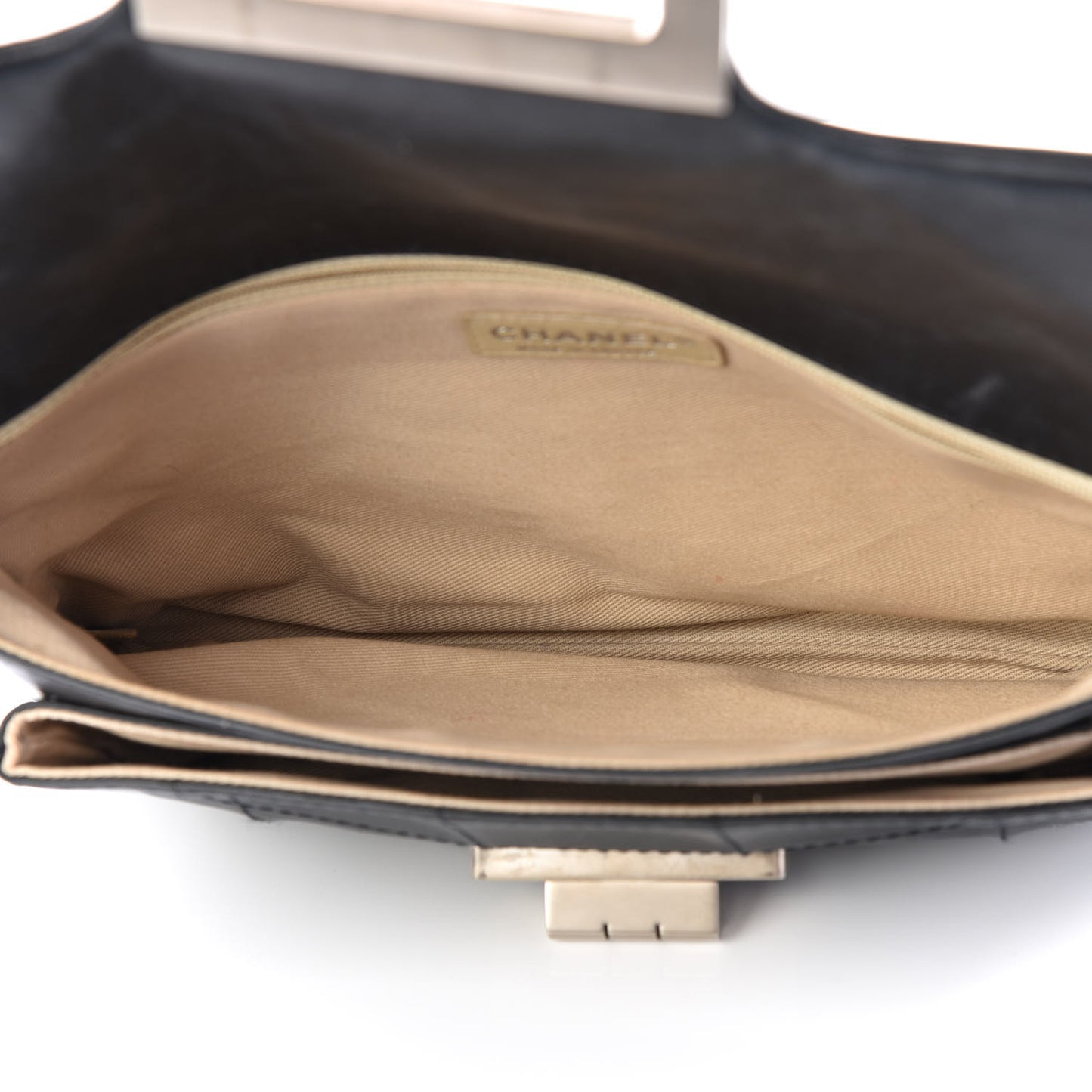 Calfskin Square Stitched Mademoiselle Shoulder Bag Black