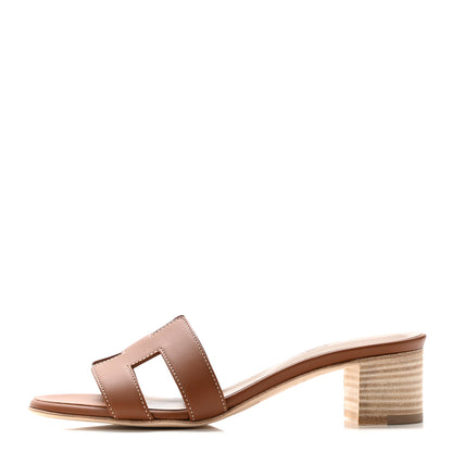 Hermes Calfskin Oasis Sandals 35 Gold 1 of 9