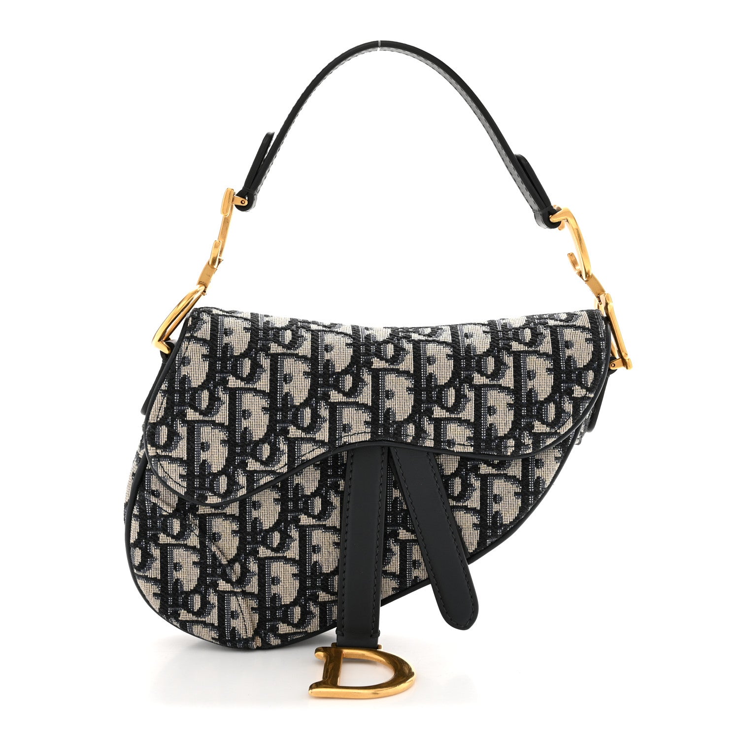 Christian Dior Oblique Mini Saddle Bag Blue 1 of 10