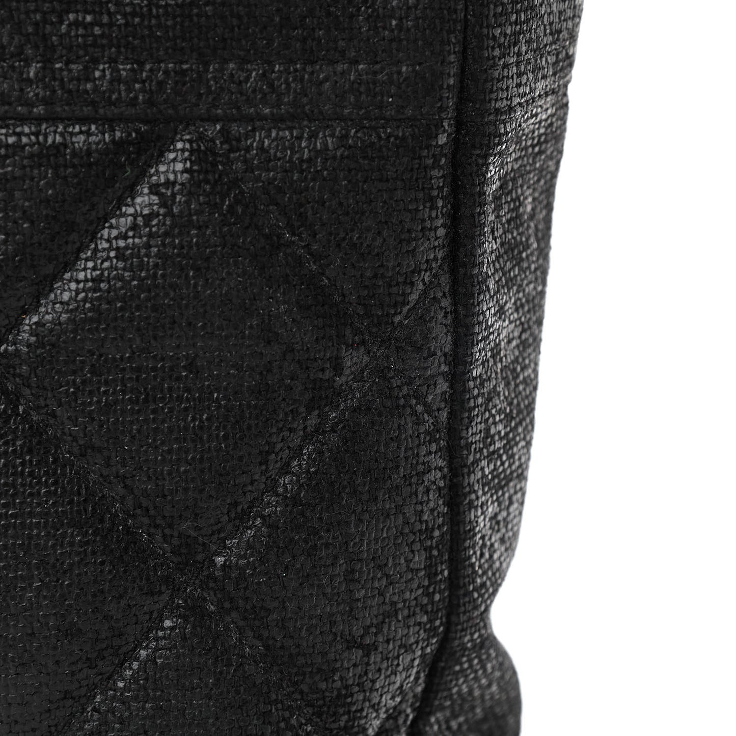 Coated Canvas Quilted Small Paris Biarritz Tote Black