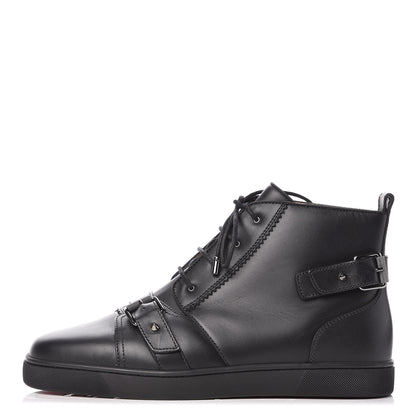 Christian Louboutin Calfskin Mens Nono Strap Flat Sneakers 45 Black 1 of 9