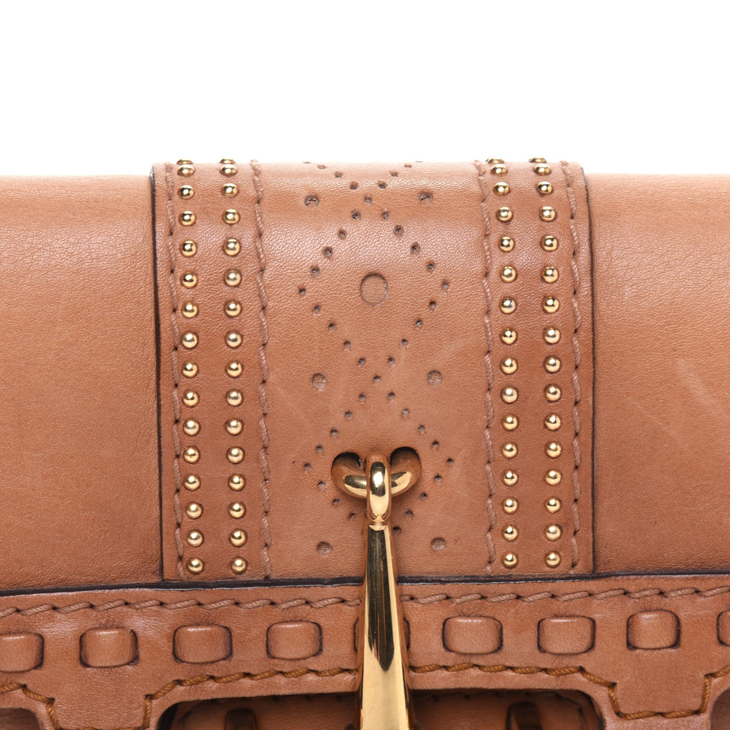 Calfskin Snaffle Bit Evening Bag Brown