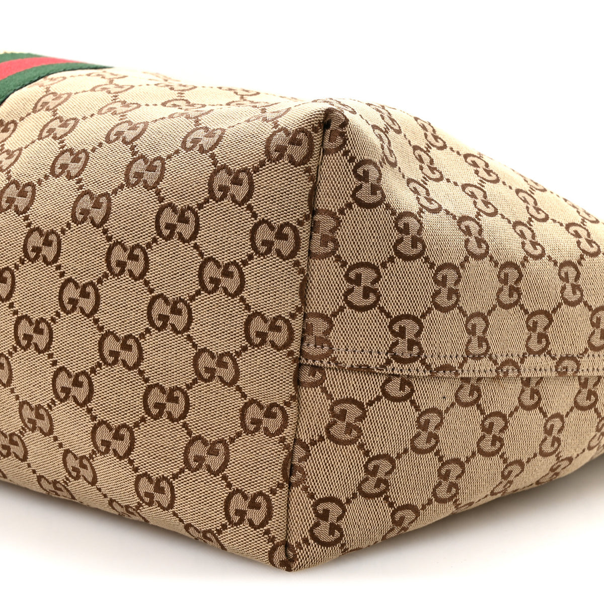Gucci GG Monogram Web Large Giglio Tote Beige Brown 10 of 10