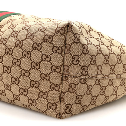 Gucci GG Monogram Web Large Giglio Tote Beige Brown 10 of 10