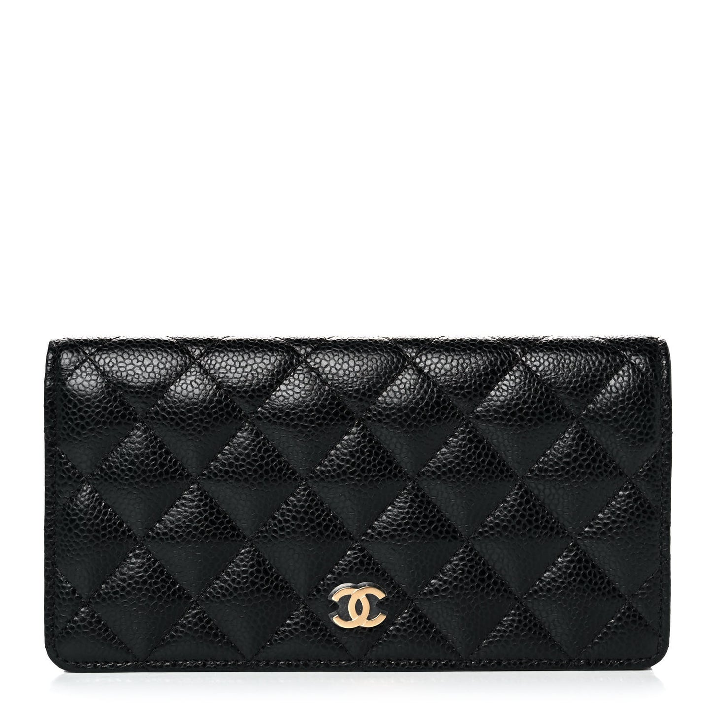 Caviar Quilted Yen Wallet Black