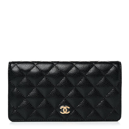 Chanel Caviar Quilted Yen Wallet Black 1 of 12