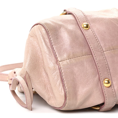 Miu Miu Vitello Shine Top Handle Satchel Mughetto 9 of 10