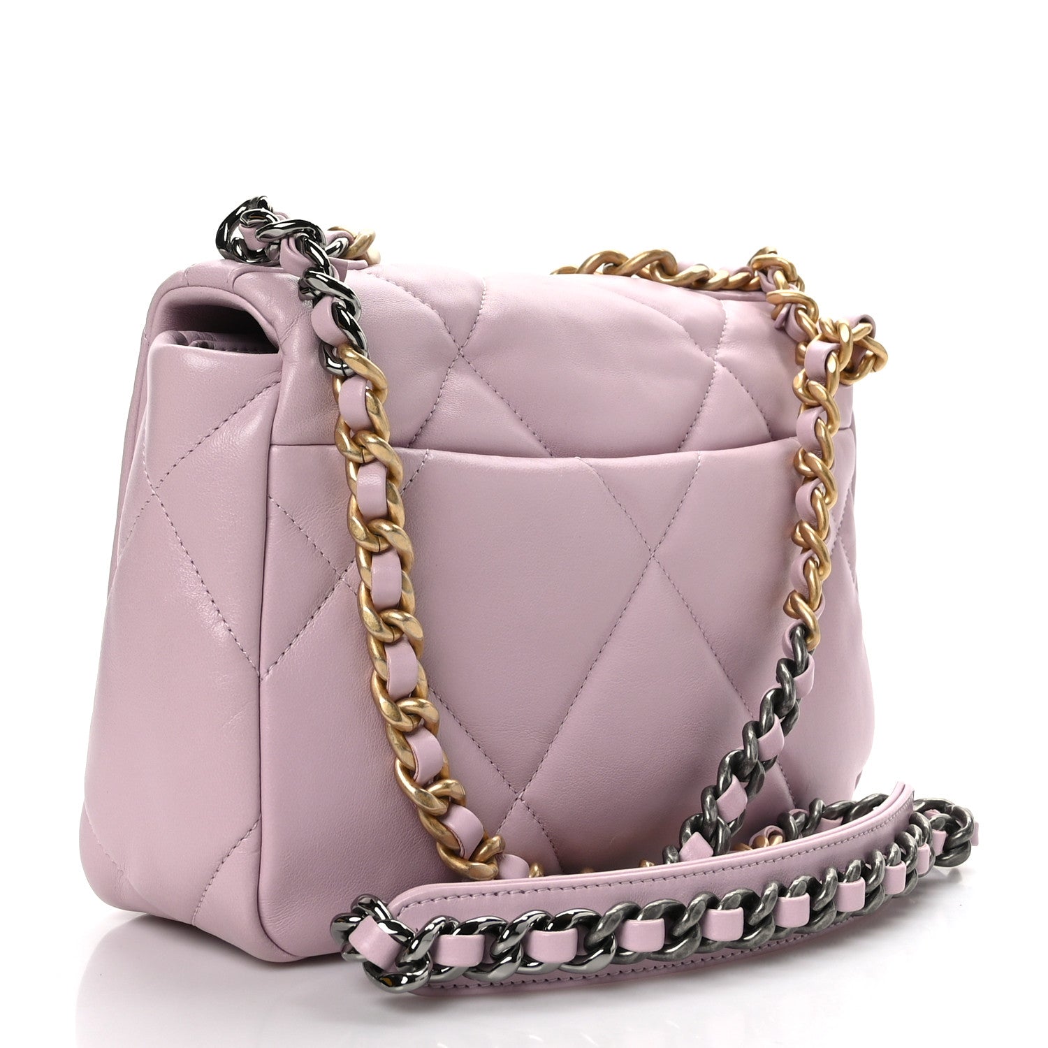 Chanel Lambskin Quilted Medium Chanel 19 Flap Light Pink 2 of 8