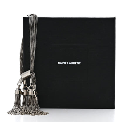 Saint Laurent Brass Multi Chain Pompons Bracelet M  Silver 5 of 5