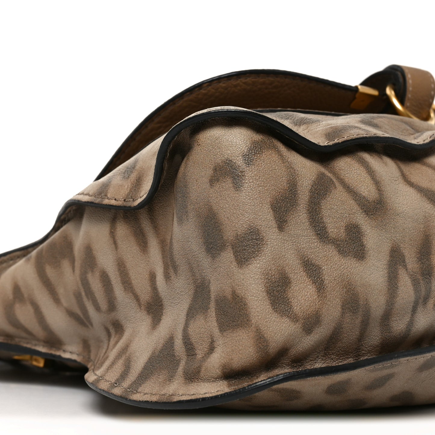 Calfskin Leopard Print Medium Marcie Satchel Brown