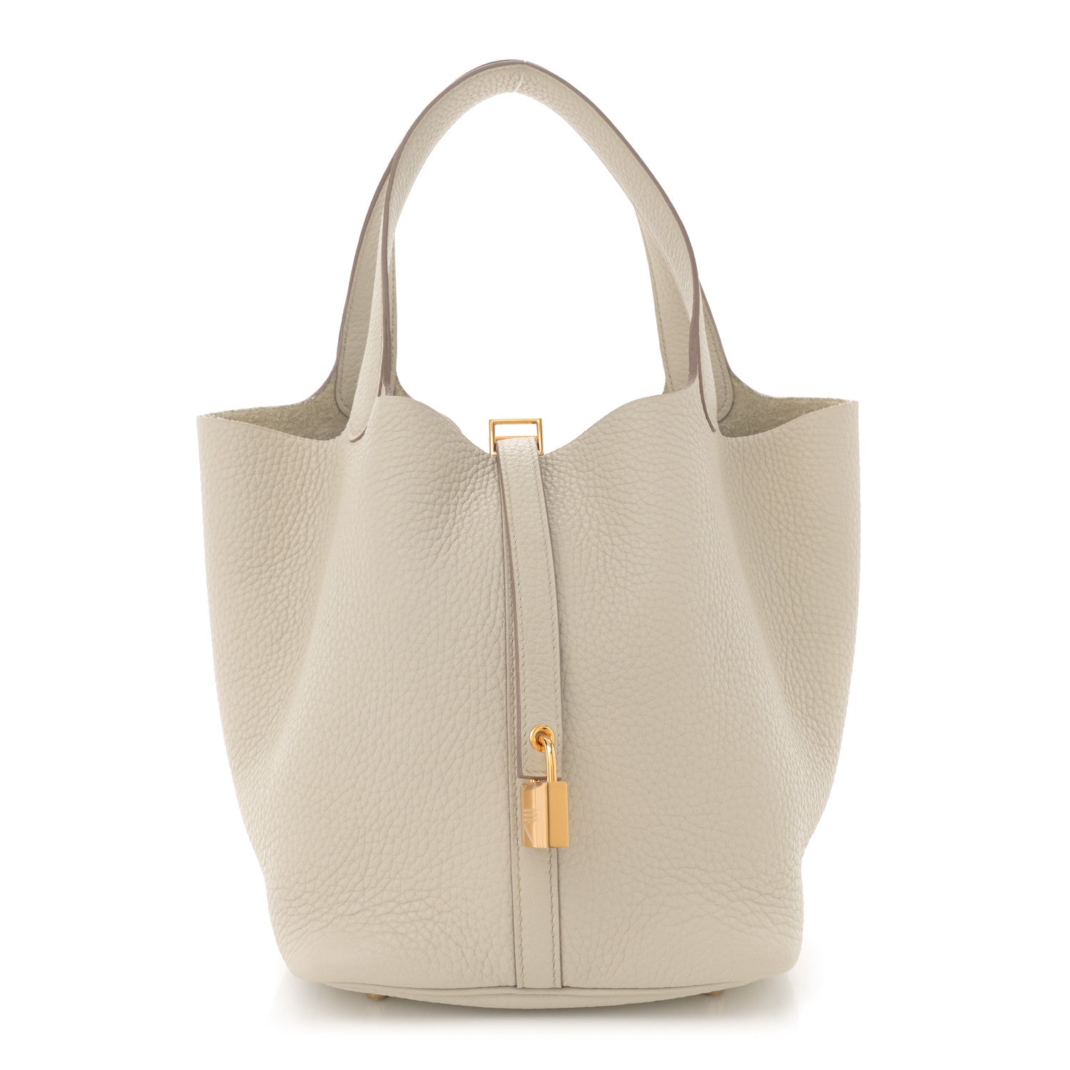 Hermes Taurillon Clemence Picotin Lock 22 MM Beton 1 of 10