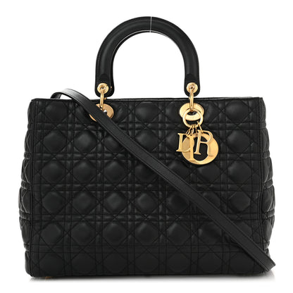 Christian Dior Lambskin Cannage Large Lady Dior Black 1 of 10