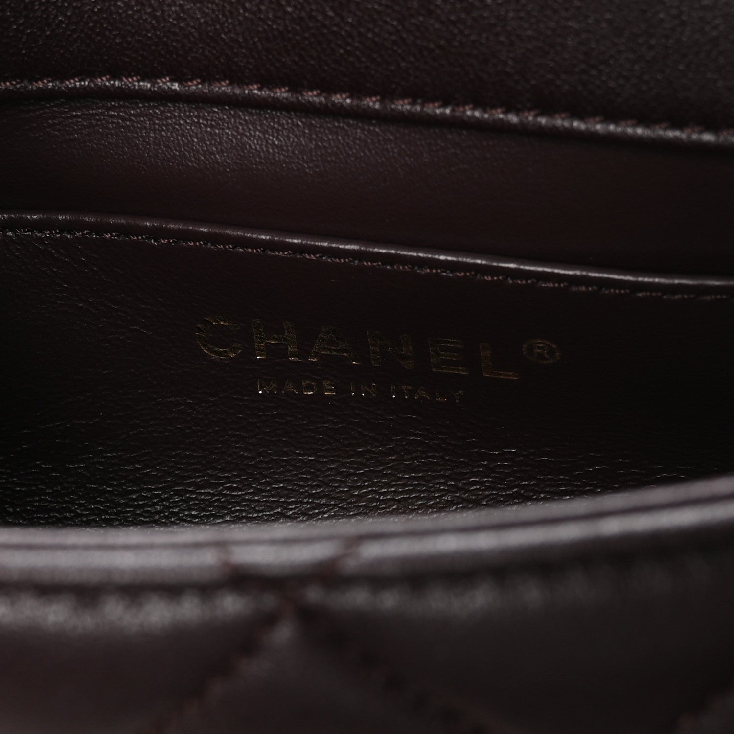 Chanel Lambskin Wenge Quilted Mini Fashion Wood Square Flap Dark Purple 5 of 10