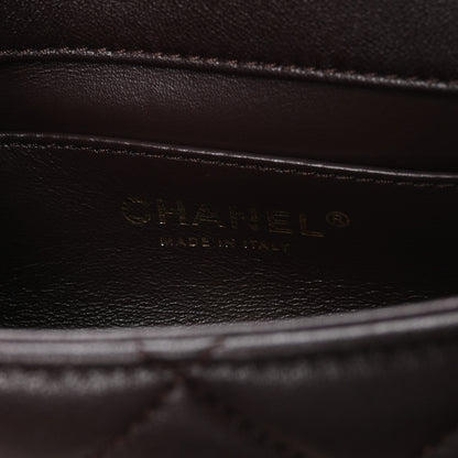 Chanel Lambskin Wenge Quilted Mini Fashion Wood Square Flap Dark Purple 5 of 10