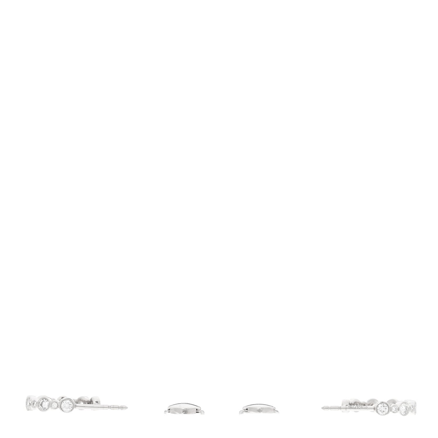Tiffany Platinum Diamond Jazz Hoop Earrings 3 of 4