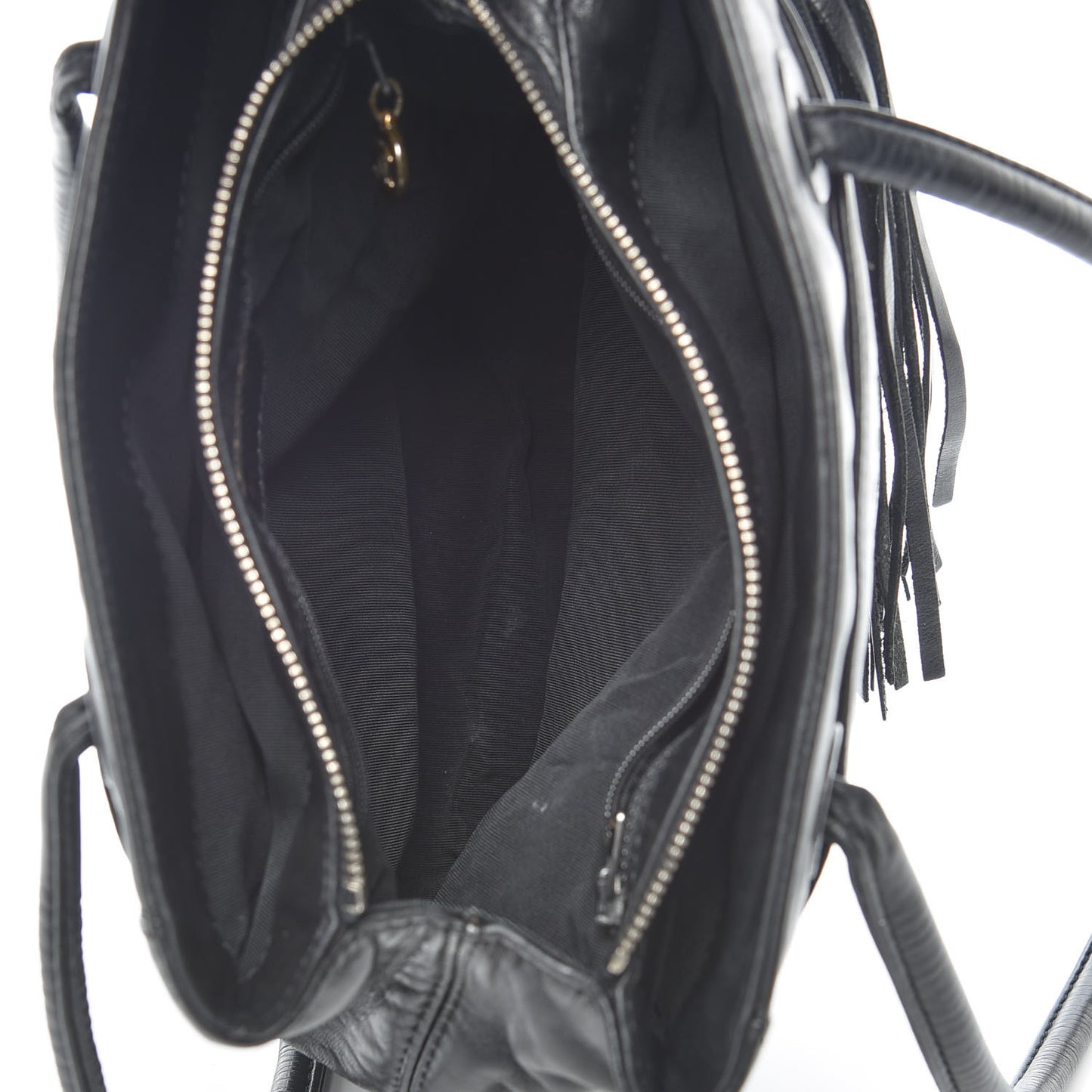 Lambskin Tassel Shoulder Bag Black