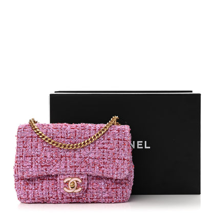Chanel Tweed Enamel Quilted Mini Pending CC Square Flap Light Purple Pink Red 10 of 10