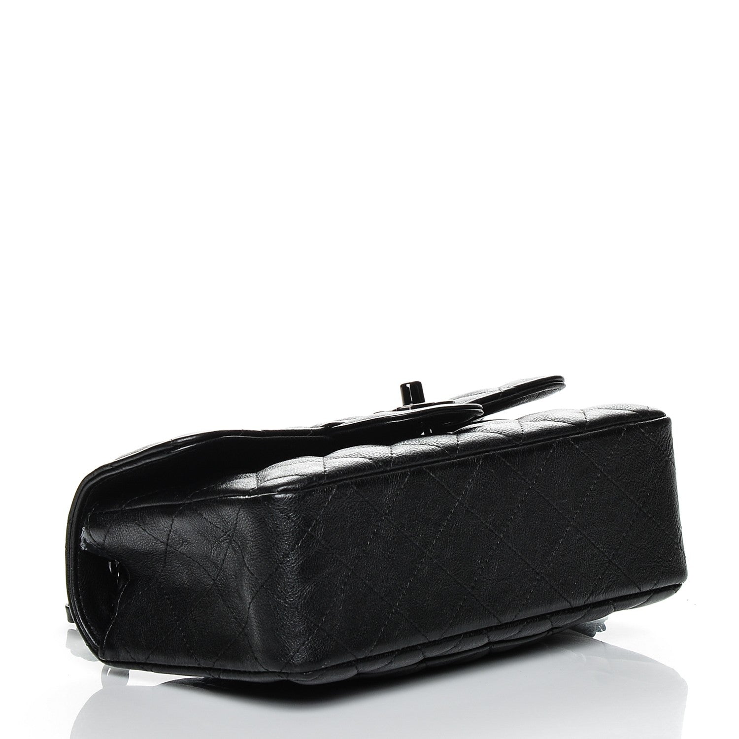 Chanel Crumpled Calfskin Quilted Mini Rectangular Flap So Black 4 of 7