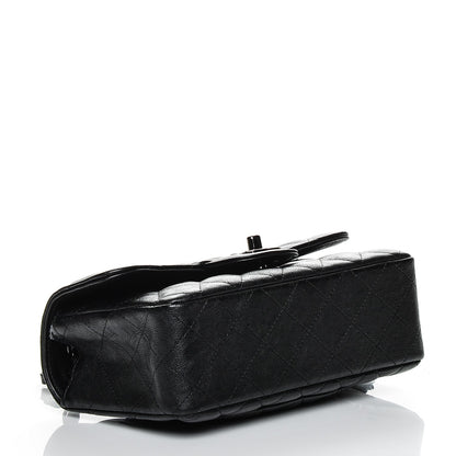Chanel Crumpled Calfskin Quilted Mini Rectangular Flap So Black 4 of 7