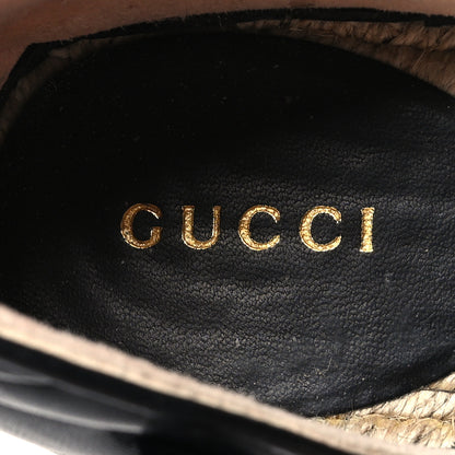 Gucci Nappa Matelasse GG Marmont Ankle Wrap Platform 35/120mm Espadrille Wedges 39.5 Black 9 of 9