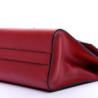 Prada Saffiano Cuir Calfskin Monochrome Patches Envelope Flap Chain Shoulder Bag Fuoco 7 of 14