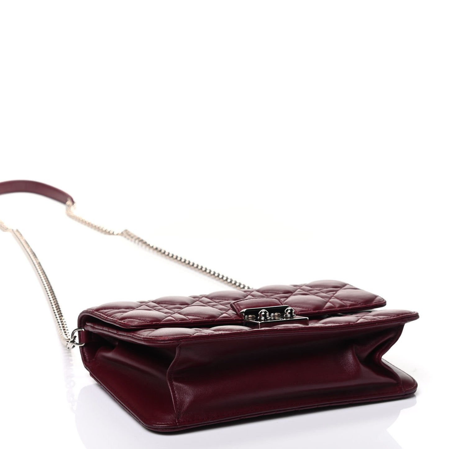 Lambskin Cannage Miss Dior Promenade Pouch Plum