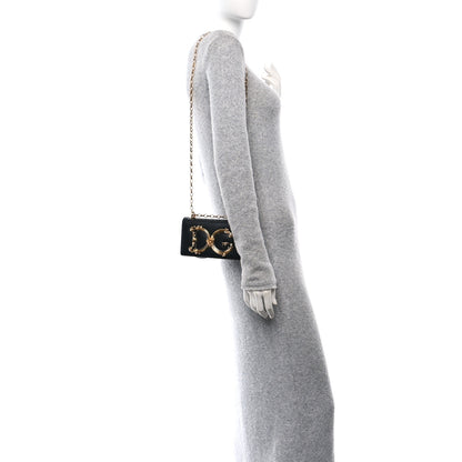 Dolce & Gabbana DOLCE GABBANA Calfskin DG Girls Phone Shoulder Bag Black 2 of 9