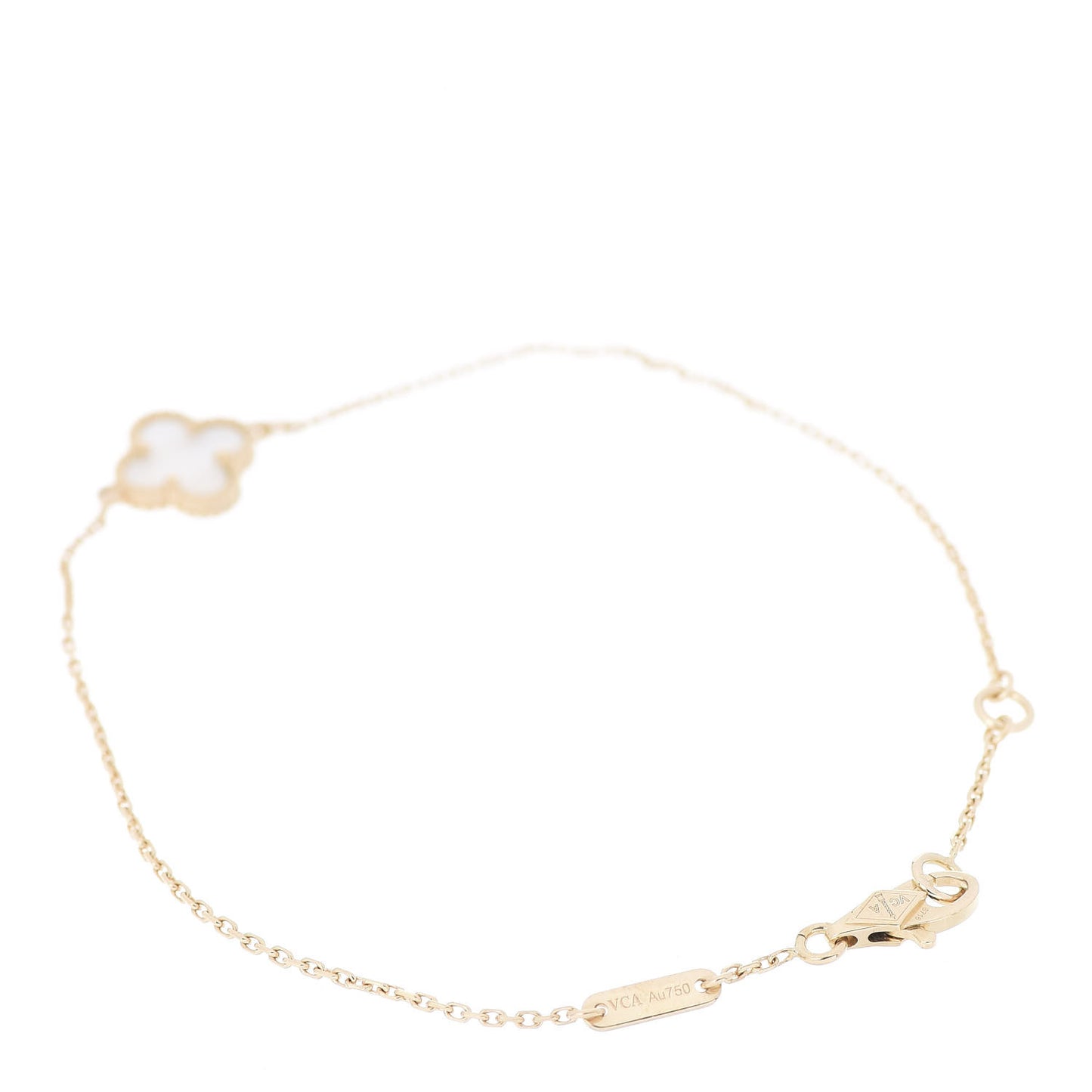 18K Yellow Gold Mother of Pearl Sweet Alhambra Bracelet