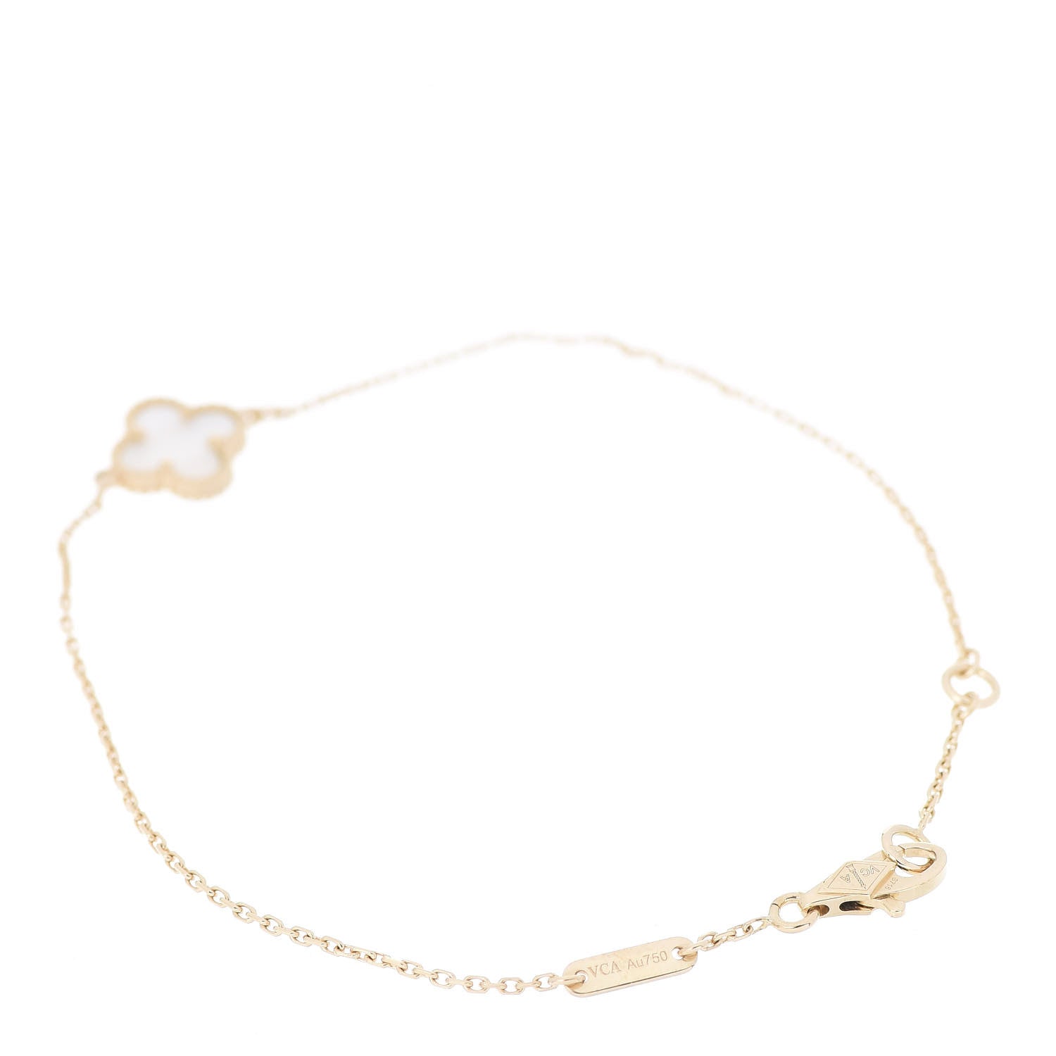 Van Cleef & Arpels 18K Yellow Gold Mother of Pearl Sweet Alhambra Bracelet 3 of 7