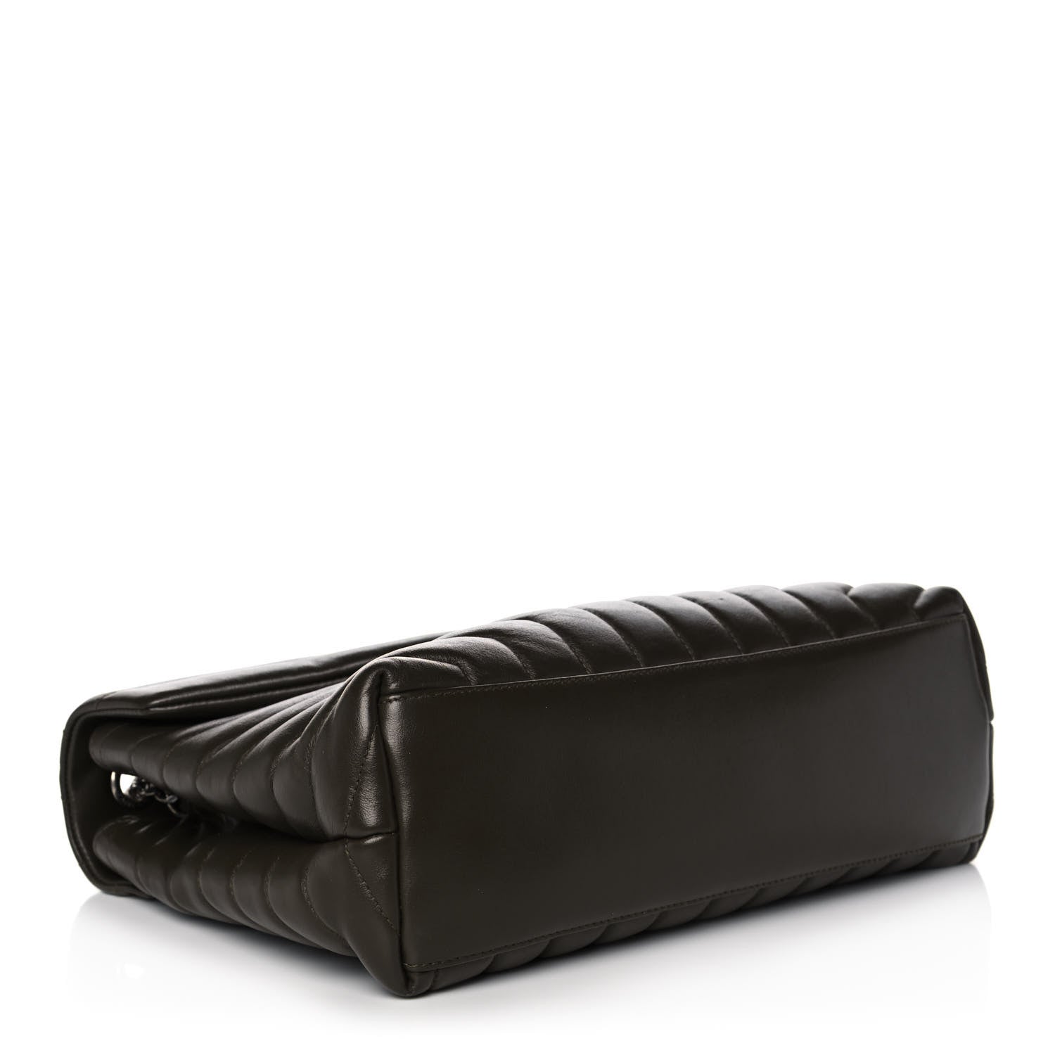 Saint Laurent Calfskin Y Quilted Monogram Medium Loulou Chain Satchel Kaki Fonce 4 of 14
