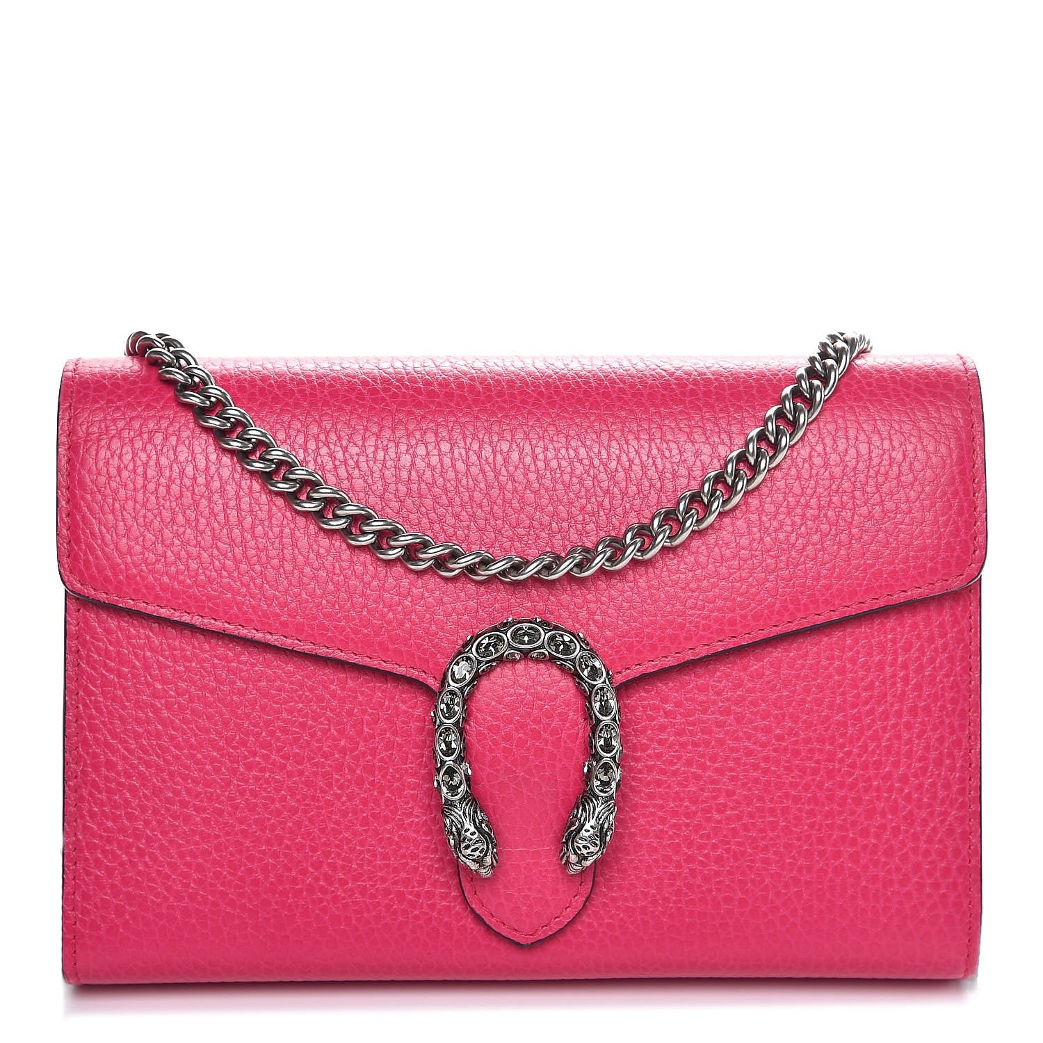Gucci Dollar Calfskin Crystal Mini Dionysus Chain Wallet Box Pink 1 of 6