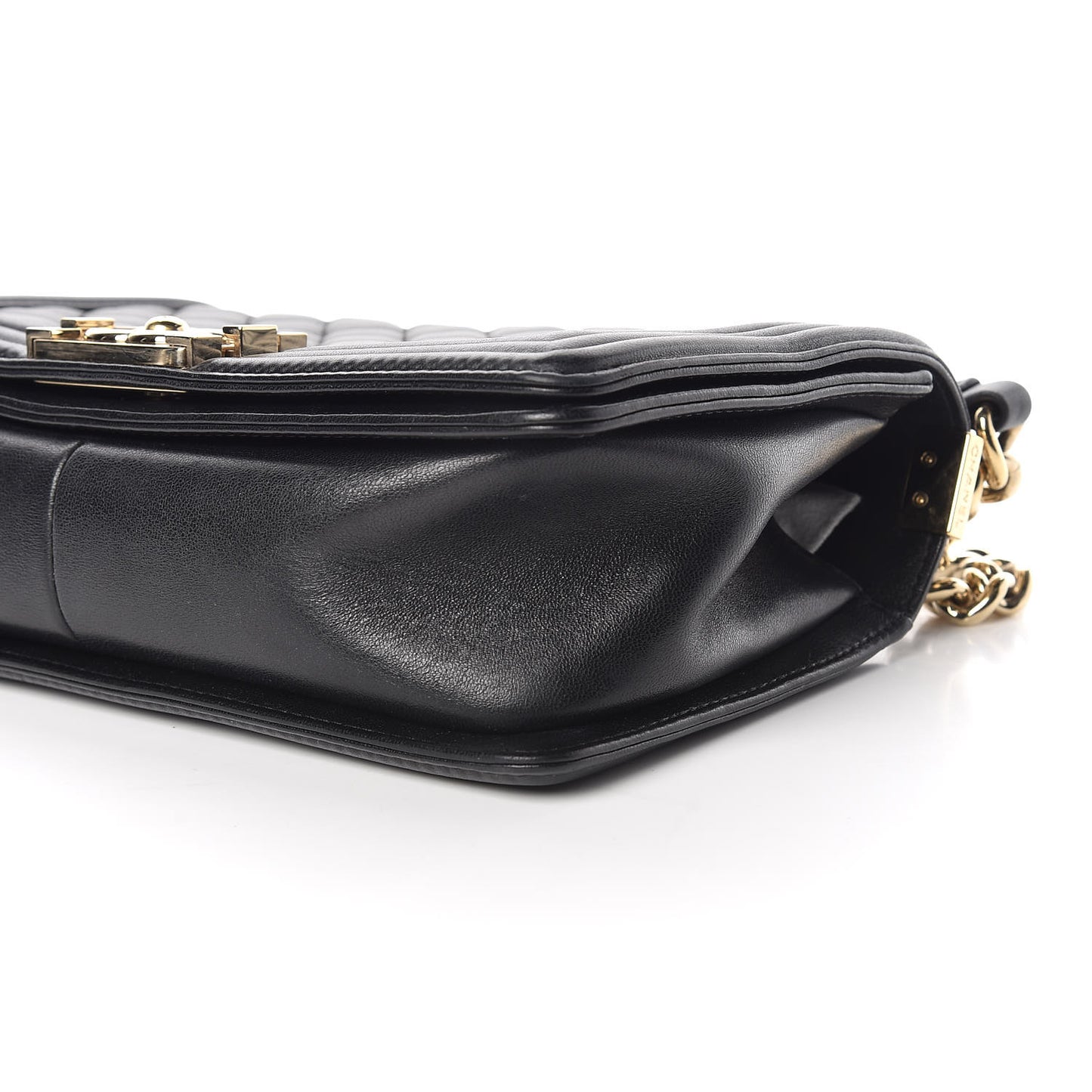 Lambskin Quilted Medium Boy Flap Black