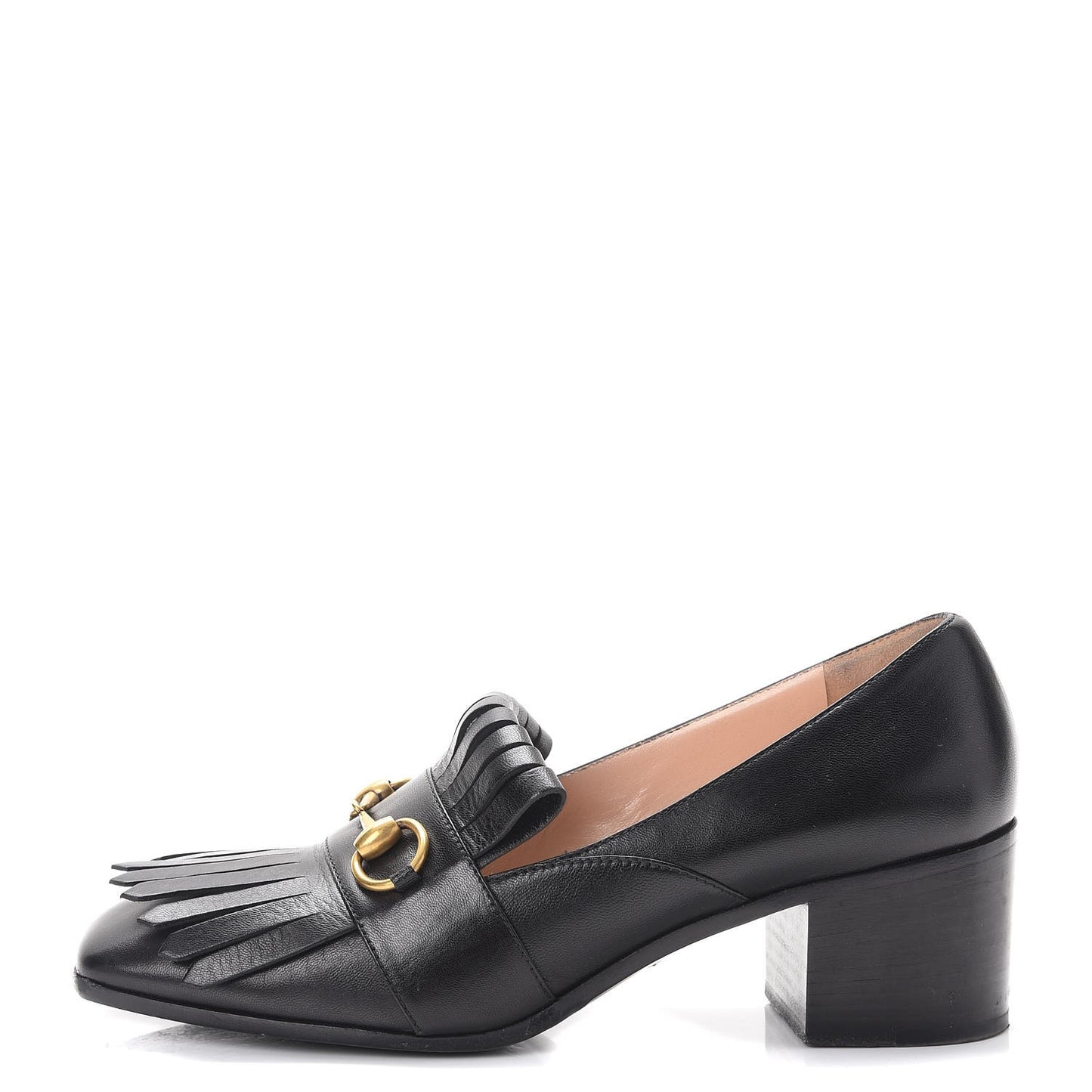 Malaga Kid GG Marmont Fringe Loafer Pumps Size 39 Black