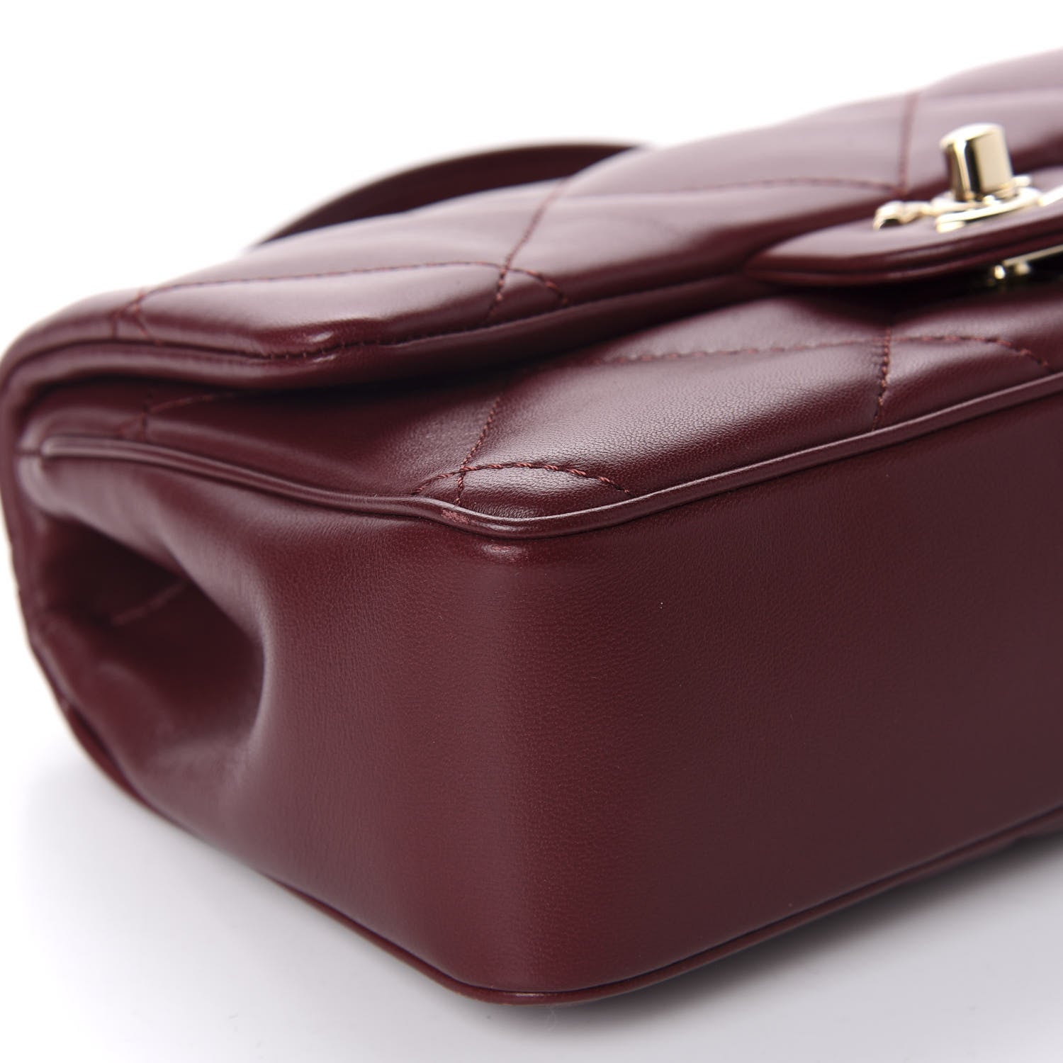 Chanel Lambskin Quilted Small Easy Carry Flap Burgundy 6 of 11