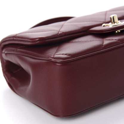 Chanel Lambskin Quilted Small Easy Carry Flap Burgundy 6 of 11