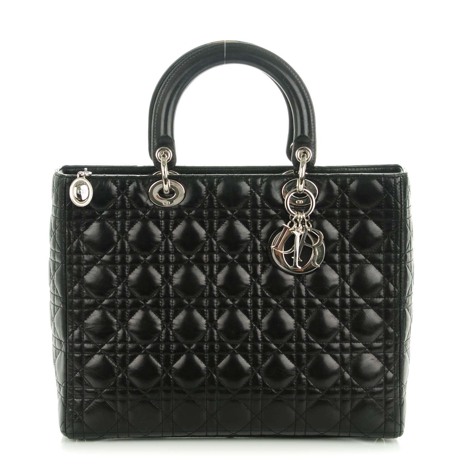 Christian Dior Lambskin Cannage Large Lady Dior Black 1 of 8