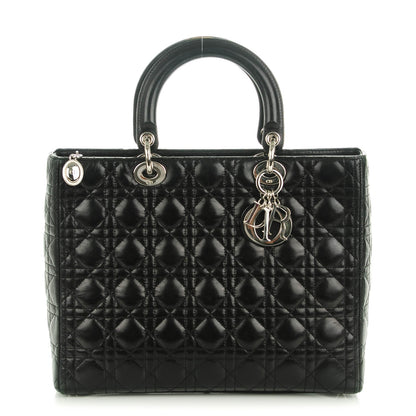 Christian Dior Lambskin Cannage Large Lady Dior Black 1 of 8