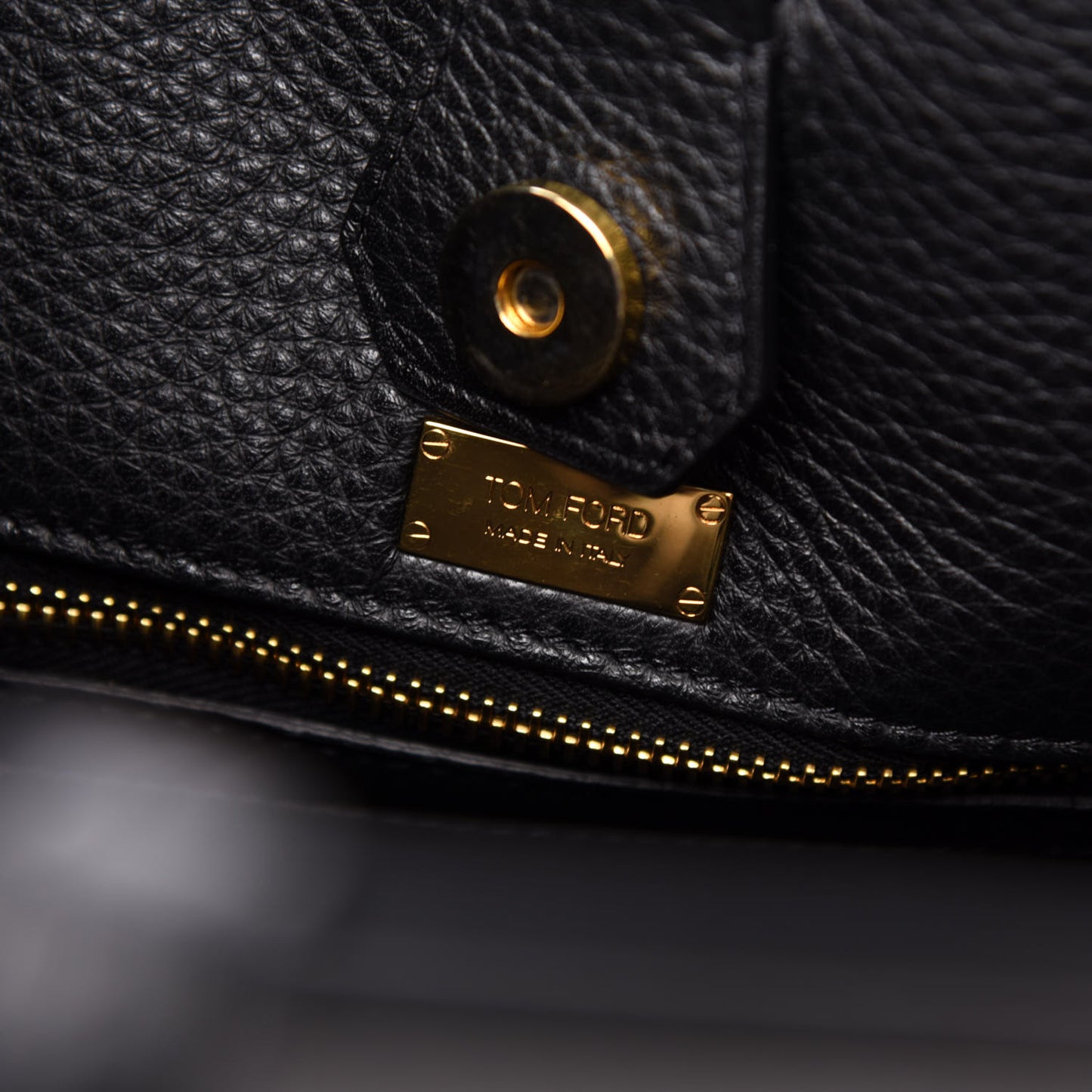Calfskin Large Alix Padlock Zip Shoulder Bag Black