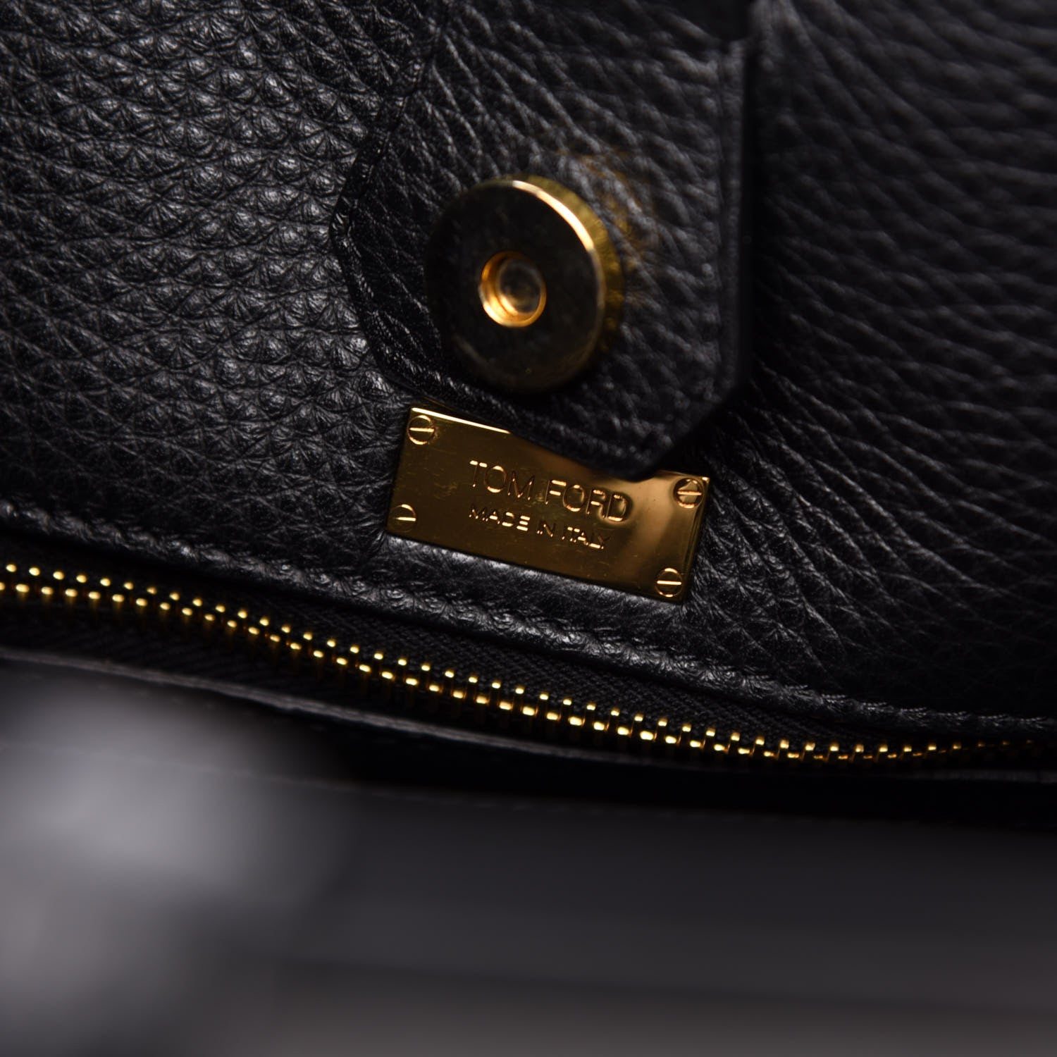 Tom Ford Calfskin Large Alix Padlock Zip Shoulder Bag Black 7 of 12