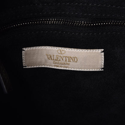 Valentino Garavani Pebbled Calfskin Rockstud Rolling Fringe Messenger Black 6 of 6