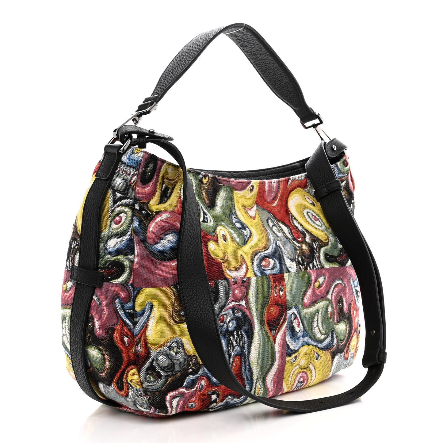 X KENNY SCHARF Jacquard Printed Soft Saddle Bag Multicolor